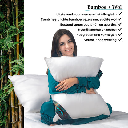 Hoofdkussen 30%/70% Wol-Bamboe